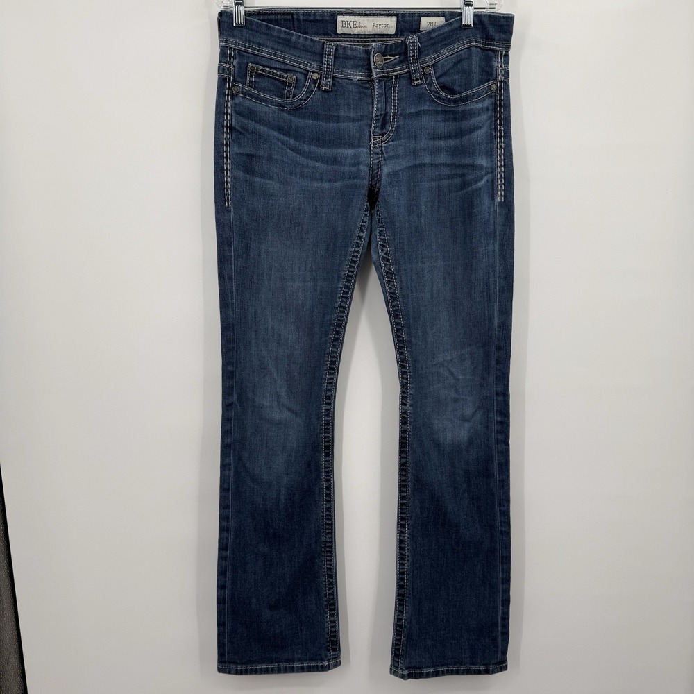 Buckle BKE Jeans Womens 28 Long Blue Bootcut Payton Midrise Stretch Thick Stitch